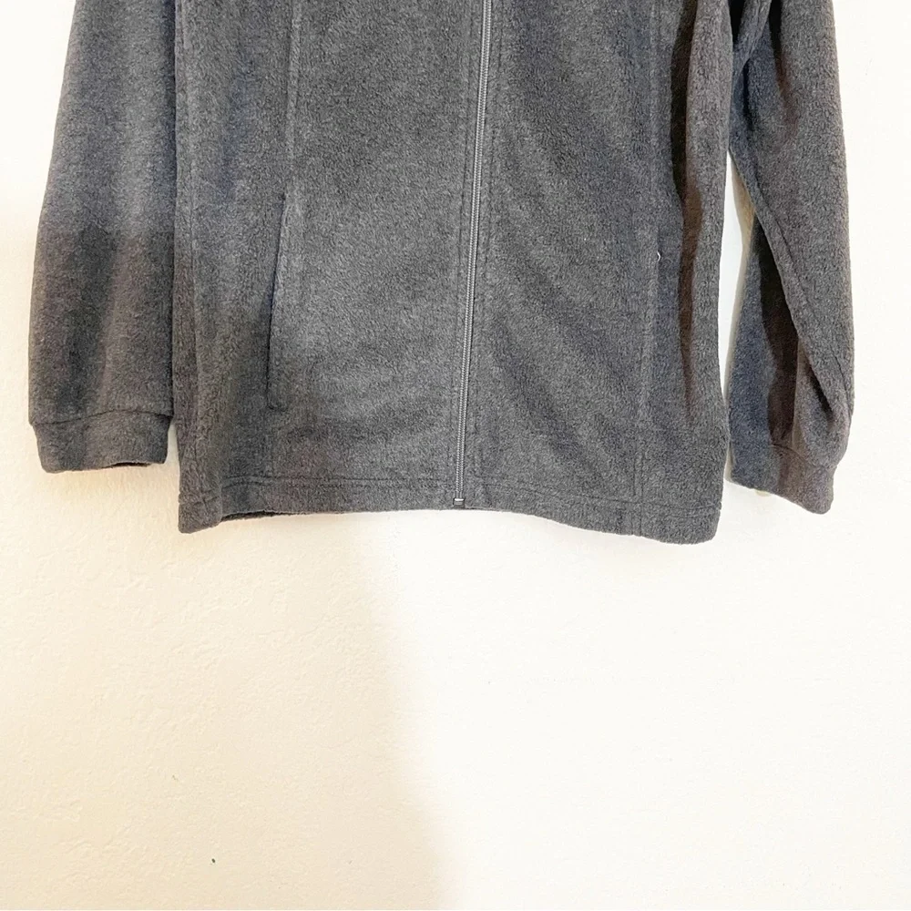 Columbia Full Zip Fleece Jacket Kid Size Medium Gray Pockets Lightweight